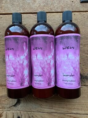 Set of 3 Large-32oz Wen by Chaz Dean Lavender Cleansing Conditioner plus